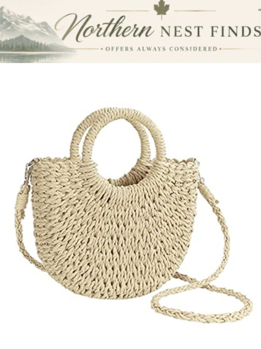 JOLLQUE Straw Crossbody Bag Handwoven Woven Clutch